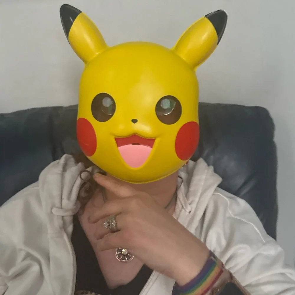 Pikachu Costume Mask - Bright Yellow Pokémon Face